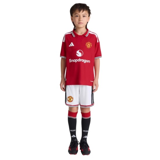 Pantalones Cortos Locales Infantiles Manchester United 2026/27 - Blanco Pantalones Cortos Locales Infantiles Manchester United 2026/27 - Blanco