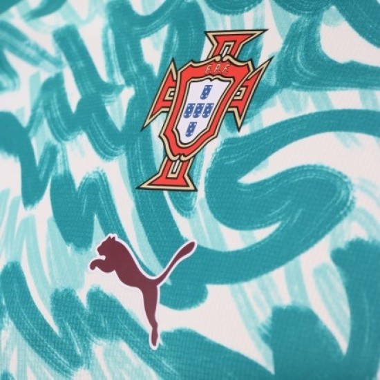 Remera pre partido tercera Portugal 2026 verde mujer Remera pre partido tercera Portugal 2026 verde mujer