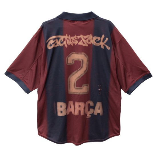 Camiseta Mujer FC Barcelona X TRAVIS SCOTT Retro 2000/01 Home Esqueleto