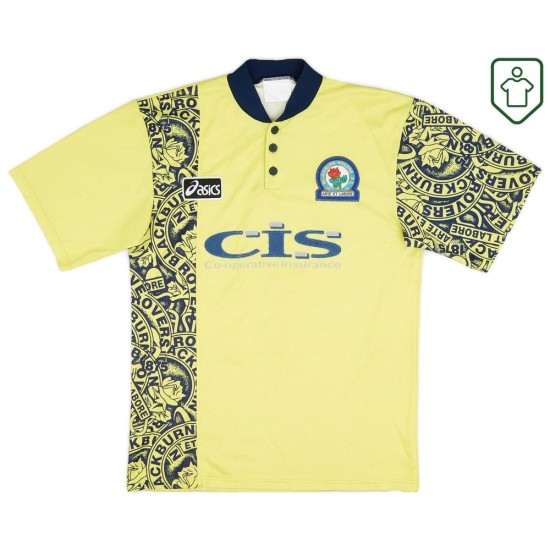 Camiseta retro Blackburn Rovers 1996/97 visitante para hombre Duff #32 Camiseta retro Blackburn Rovers 1996/97 visitante para hombre Duff #32