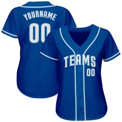 Camiseta auténtica de béisbol azul y blanca clara personalizada Camiseta auténtica de béisbol azul y blanca clara personalizada