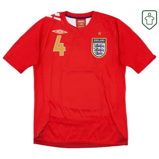Camiseta retro visitante Inglaterra 2006/08 para hombre Gerrard #4 Camiseta retro visitante Inglaterra 2006/08 para hombre Gerrard #4