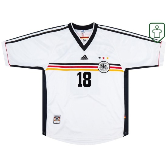 Camiseta retro local Alemania 1998/00 para hombre Klinsmann #18