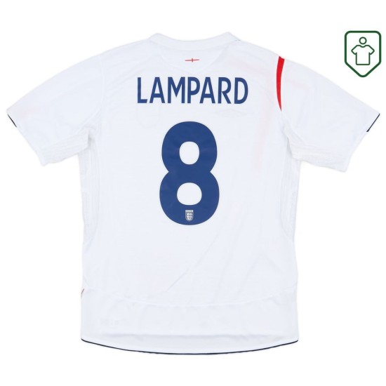 Camiseta retro local Inglaterra 2005/07 para hombre Lampard #8 Camiseta retro local Inglaterra 2005/07 para hombre Lampard #8