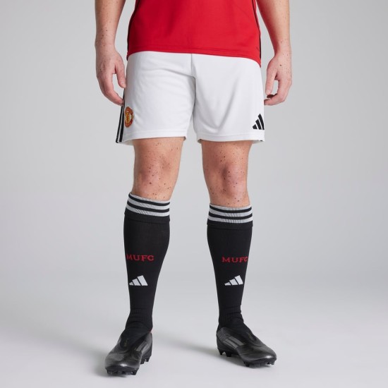 Niño Manchester United 2025/26 Pantalones Cortos Local - Blanco Niño Manchester United 2025/26 Pantalones Cortos Local - Blanco