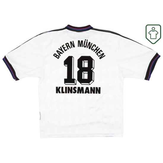 Camiseta retro Bayern Múnich 1996/98 visitante para hombre Klinsmann #18 Camiseta retro Bayern Múnich 1996/98 visitante para hombre Klinsmann #18