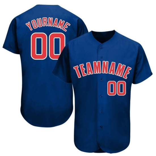 Camiseta de béisbol personalizada Royal Red-White