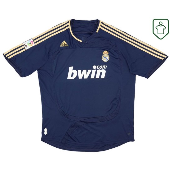 Hombre Camiseta retro visitante Real Madrid 2007/08 Azul oscuro