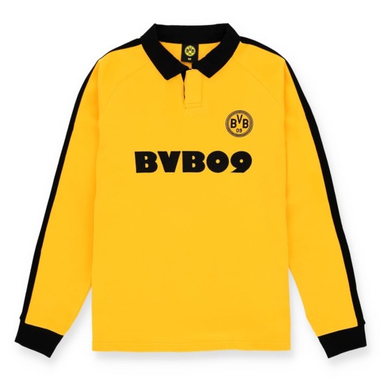 Camiseta retro de manga larga de los 70 del BVB Borussia Dortmund para niño