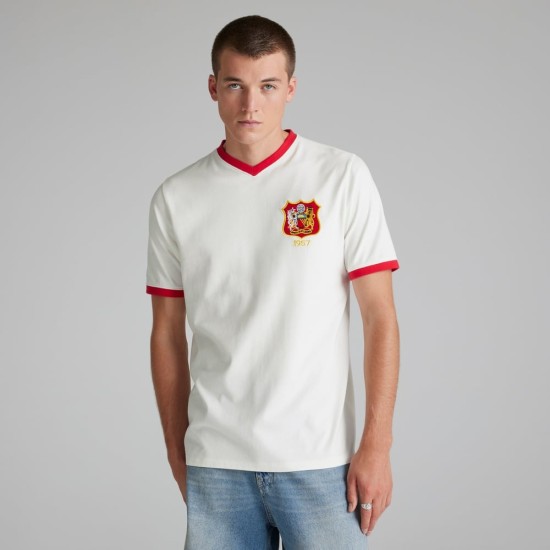 Camiseta Retro Final FA Cup Mujer Manchester United 1957 Camiseta Retro Final FA Cup Mujer Manchester United 1957
