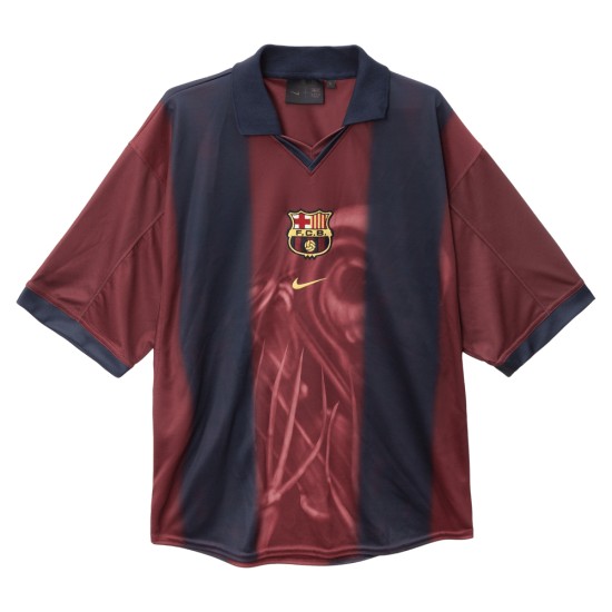 Camiseta Mujer FC Barcelona X TRAVIS SCOTT Retro 2000/01 Home Esqueleto