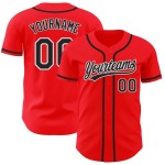 Camiseta de béisbol auténtica personalizada Fire, color rojo, blanco y negro