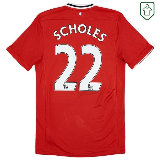Camiseta retro local hombre Manchester United 2011/12 Scholes #22