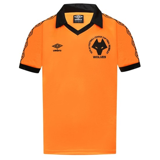 Mujeres Wolverhampton Wanderers 1980 Retro Camiseta Final League Cup Mujeres Wolverhampton Wanderers 1980 Retro Camiseta Final League Cup