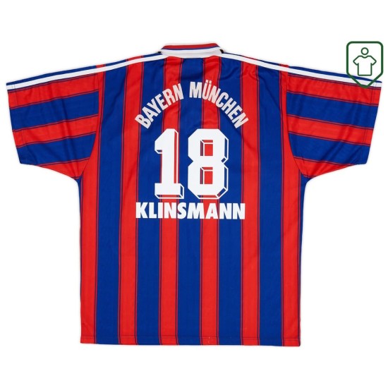 Camiseta retro Bayern Múnich 1995/97 local para hombre Klinsmann #18