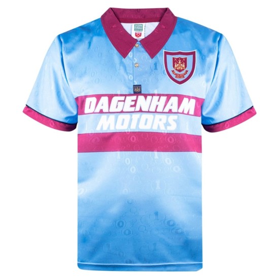 Camiseta retro visitante aniversario hombre West Ham United 1995 azul celeste Camiseta retro visitante aniversario hombre West Ham United 1995 azul celeste