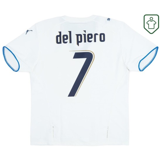 Camiseta retro visitante Italia 2006 para hombre Del Piero #7