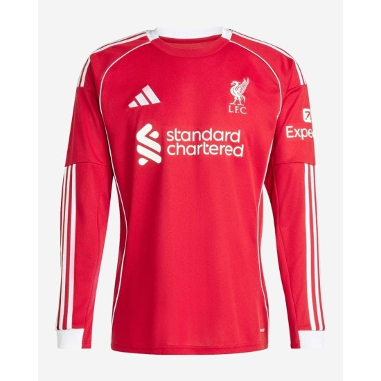Camiseta Local Manga Larga Liverpool Niño 2025/26 Camiseta Local Manga Larga Liverpool Niño 2025/26