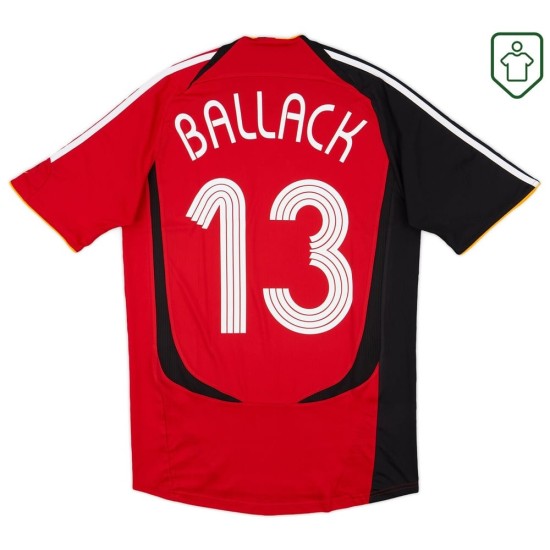 Camiseta retro visitante Alemania 2005/07 para hombre Ballack #13