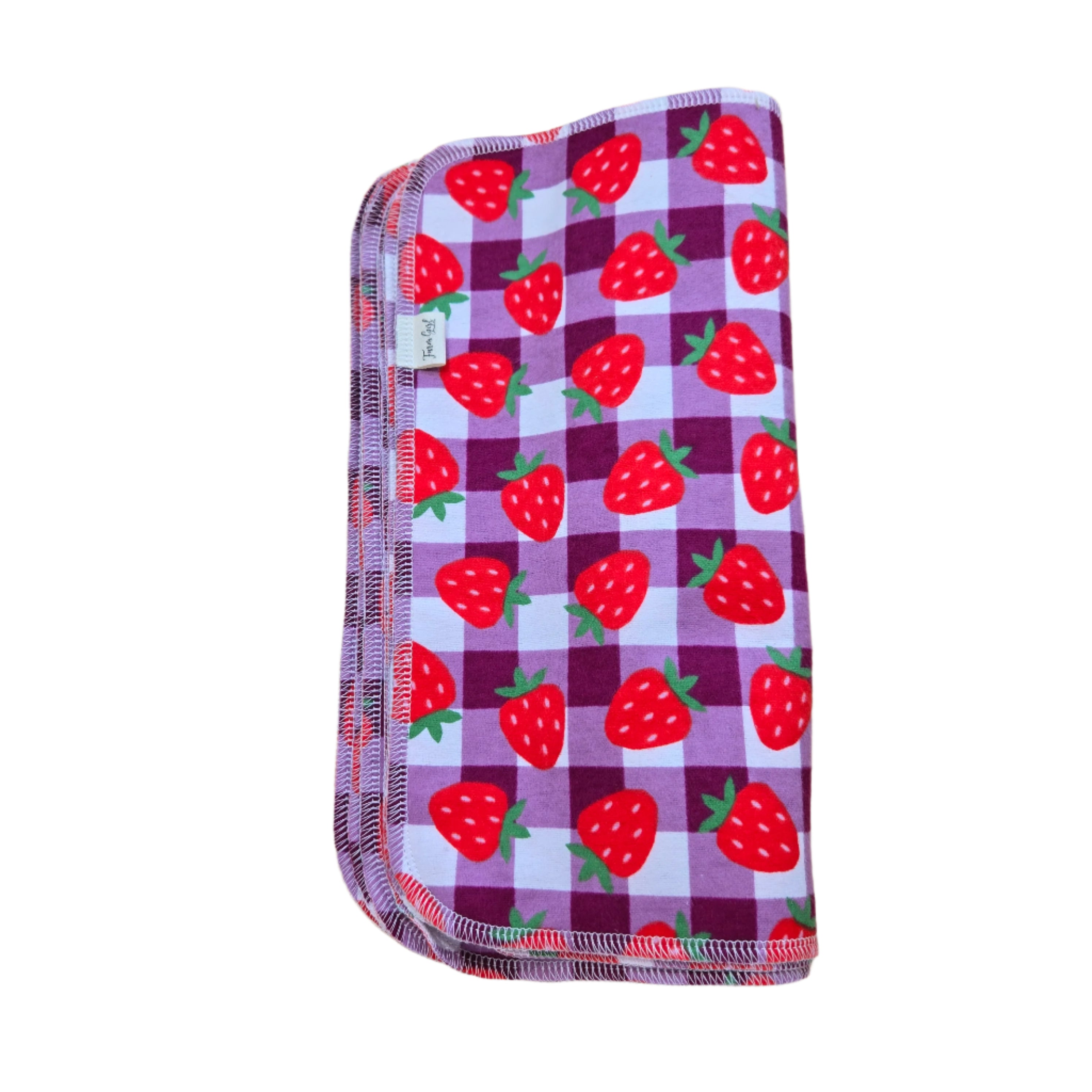 Toallas reutilizables sin papel | Fresas y cuadros morados